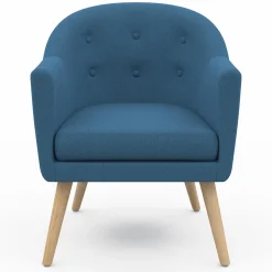 IDMarket Fauteuil scandinave cabriolet bleu* Fauteuils