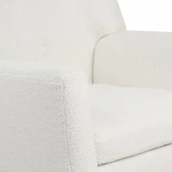 IDMarket Fauteuil scandinave en tissu bouclette blanc* Collection Agencement Magasin|Collection Scandinave