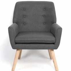 IDMarket Fauteuil scandinave en tissu gris* Collection Agencement Magasin|Collection Scandinave