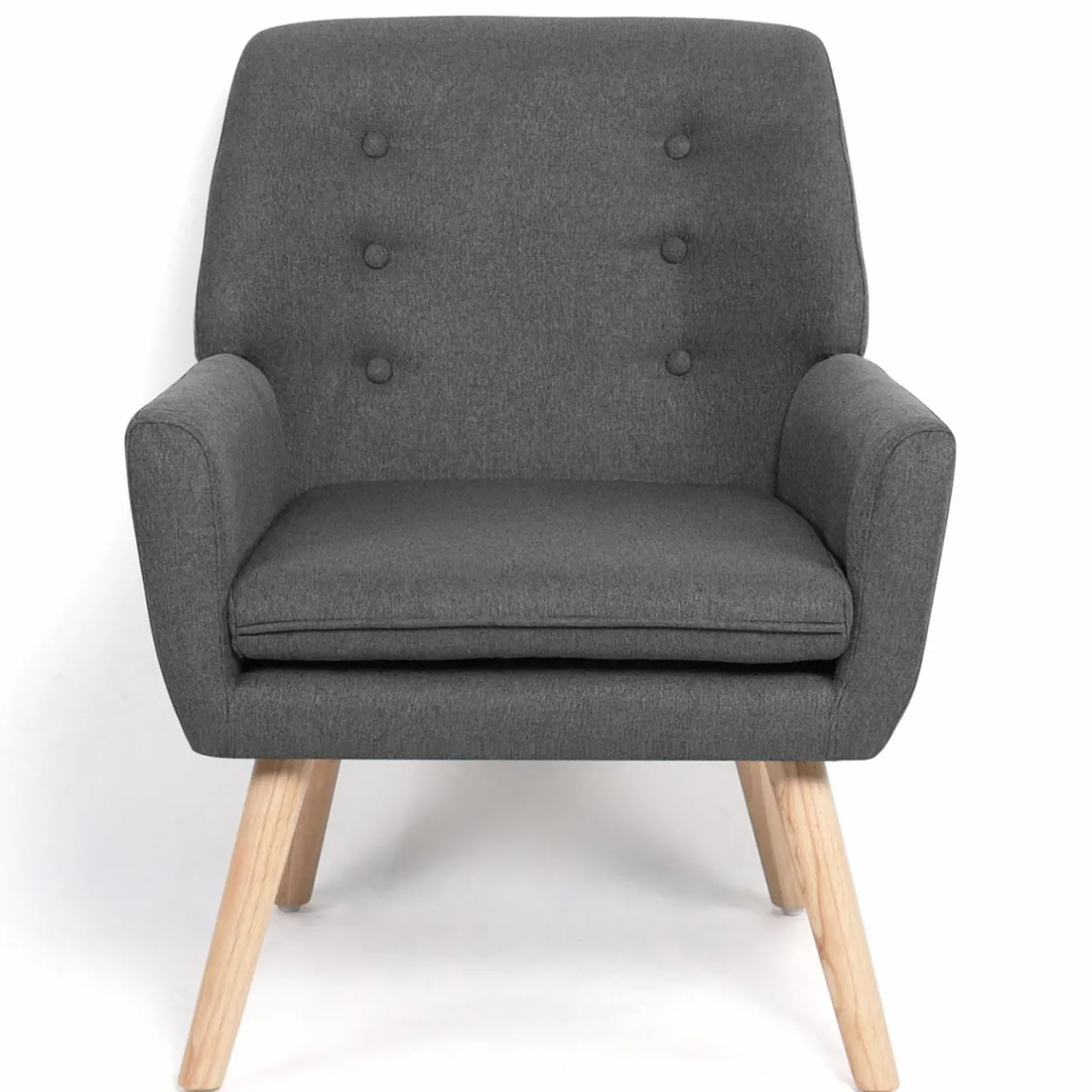 IDMarket Fauteuil scandinave en tissu gris* Collection Agencement Magasin|Collection Scandinave