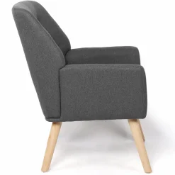 IDMarket Fauteuil scandinave en tissu gris* Collection Agencement Magasin|Collection Scandinave