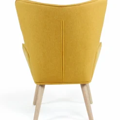 IDMarket Fauteuil scandinave en tissu jaune* Collection Scandinave|Salon Complet