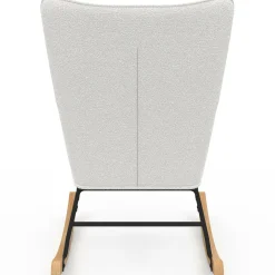 IDMarket Fauteuil scandinave en tissu à bascule bouclette beige* Collection Scandinave|Fauteuils