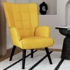 IDMarket Fauteuil scandinave en velours jaune moutarde* Collection Vintage|Collection Scandinave