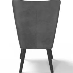 IDMarket Fauteuil scandinave en velours gris* Collection Vintage|Collection Moderne
