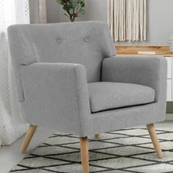 IDMarket Fauteuil scandinave gris chiné* Collection Agencement Magasin|Collection Scandinave