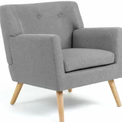 IDMarket Fauteuil scandinave gris chiné* Collection Agencement Magasin|Collection Scandinave