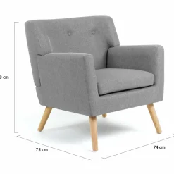 IDMarket Fauteuil scandinave gris chiné* Collection Agencement Magasin|Collection Scandinave
