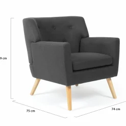 IDMarket Fauteuil scandinave gris anthracite* Collection Agencement Magasin|Collection Scandinave