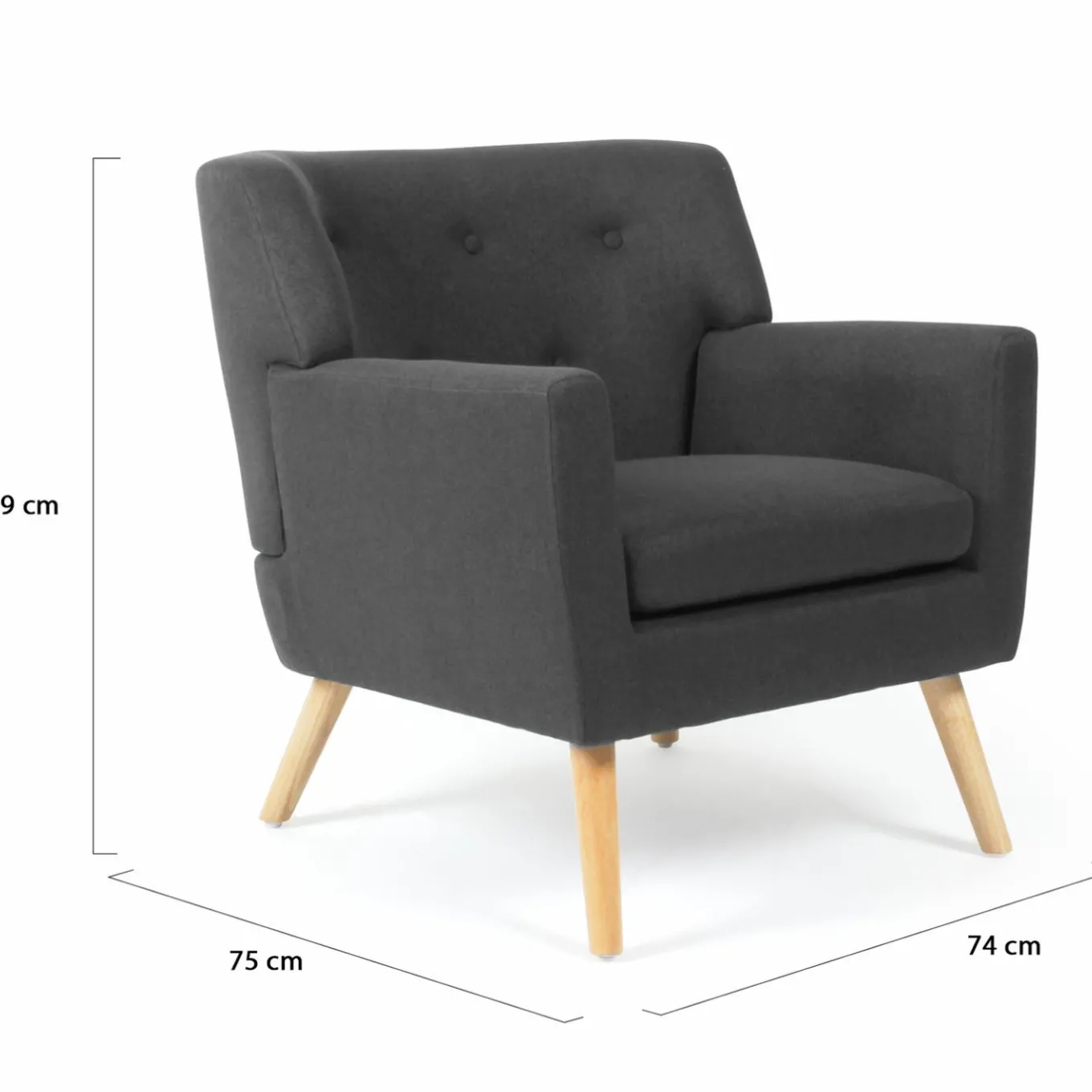 IDMarket Fauteuil scandinave gris anthracite* Collection Agencement Magasin|Collection Scandinave