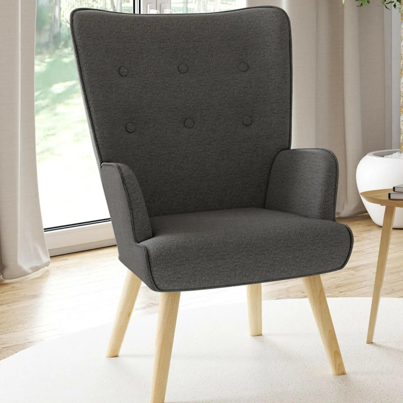 IDMarket Fauteuil scandinave gris anthracite IVAR* Collection Agencement Magasin|Collection Scandinave