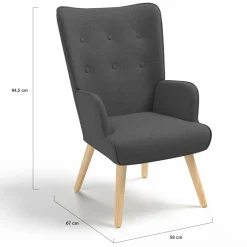 IDMarket Fauteuil scandinave gris anthracite IVAR* Collection Agencement Magasin|Collection Scandinave