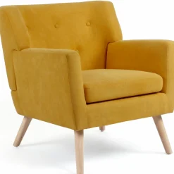 IDMarket Fauteuil scandinave jaune moutarde* Collection Agencement Magasin|Collection Scandinave