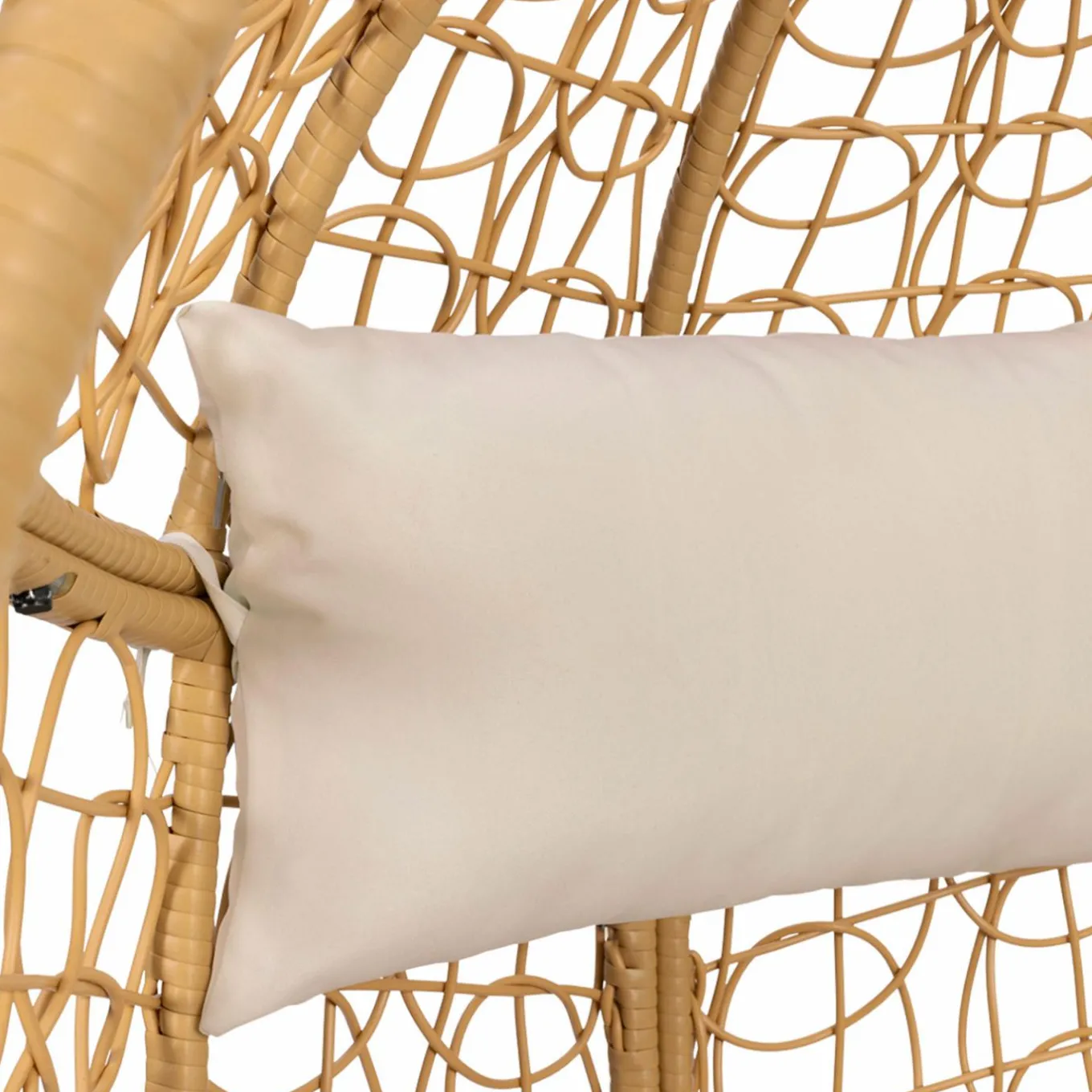 IDMarket Fauteuil œuf suspendu effet rotin avec coussins écru* Fauteuils De Jardin