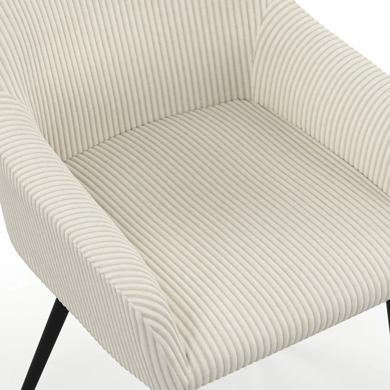 IDMarket Fauteuils de table en velours côtelé beige : lot de 2* Collection Design|Tables Et Chaises