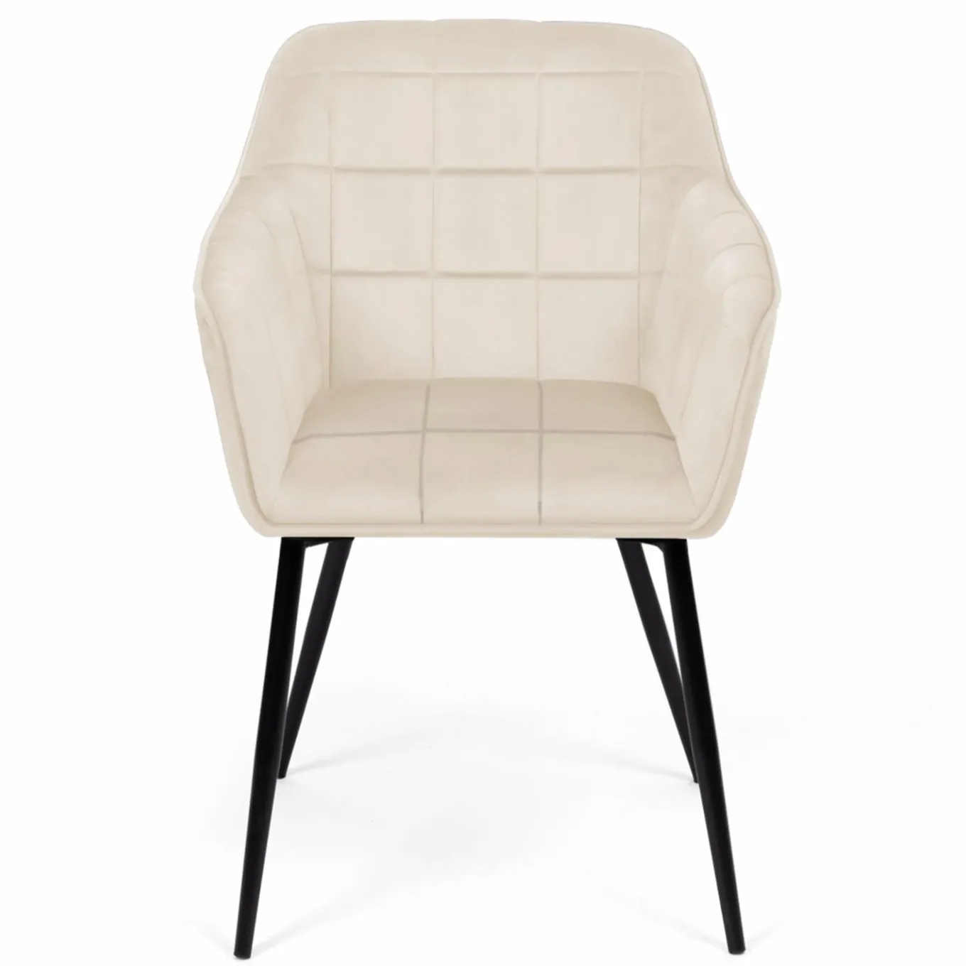 IDMarket Fauteuils de table en velours beige* Collection Vintage|Chaises