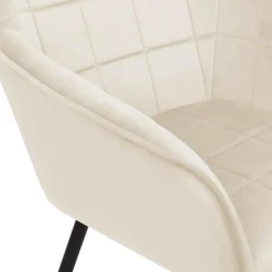 IDMarket Fauteuils de table en velours beige* Collection Vintage|Chaises