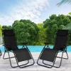 IDMarket Fauteuils RELAX grand confort noir* Fauteuils De Jardin