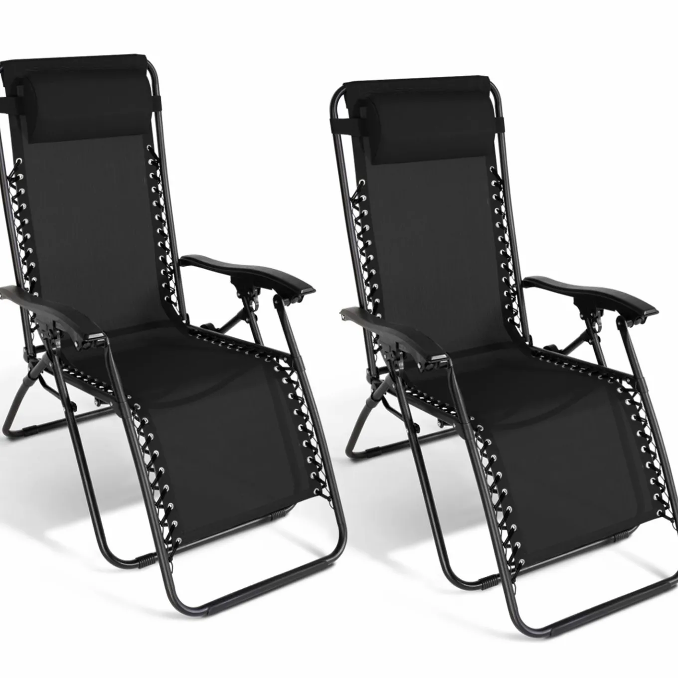 IDMarket Fauteuils RELAX grand confort noir* Fauteuils De Jardin