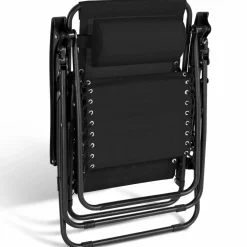 IDMarket Fauteuils RELAX grand confort noir* Fauteuils De Jardin