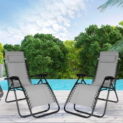 IDMarket Fauteuils RELAX grand confort gris anthracite* Fauteuils De Jardin