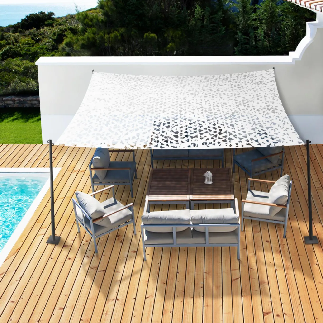 IDMarket Filet camouflage blanc 3x4m* Voiles D'Ombrage