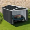 IDMarket Garage pour robot tondeuse en métal gris anthracite* Abris De Jardin|Entretien Du Jardin Et Accessoires
