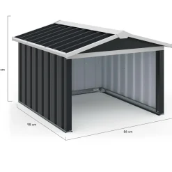 IDMarket Garage pour robot tondeuse en métal gris anthracite* Abris De Jardin|Entretien Du Jardin Et Accessoires