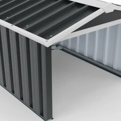 IDMarket Garage pour robot tondeuse en métal gris anthracite* Abris De Jardin|Entretien Du Jardin Et Accessoires