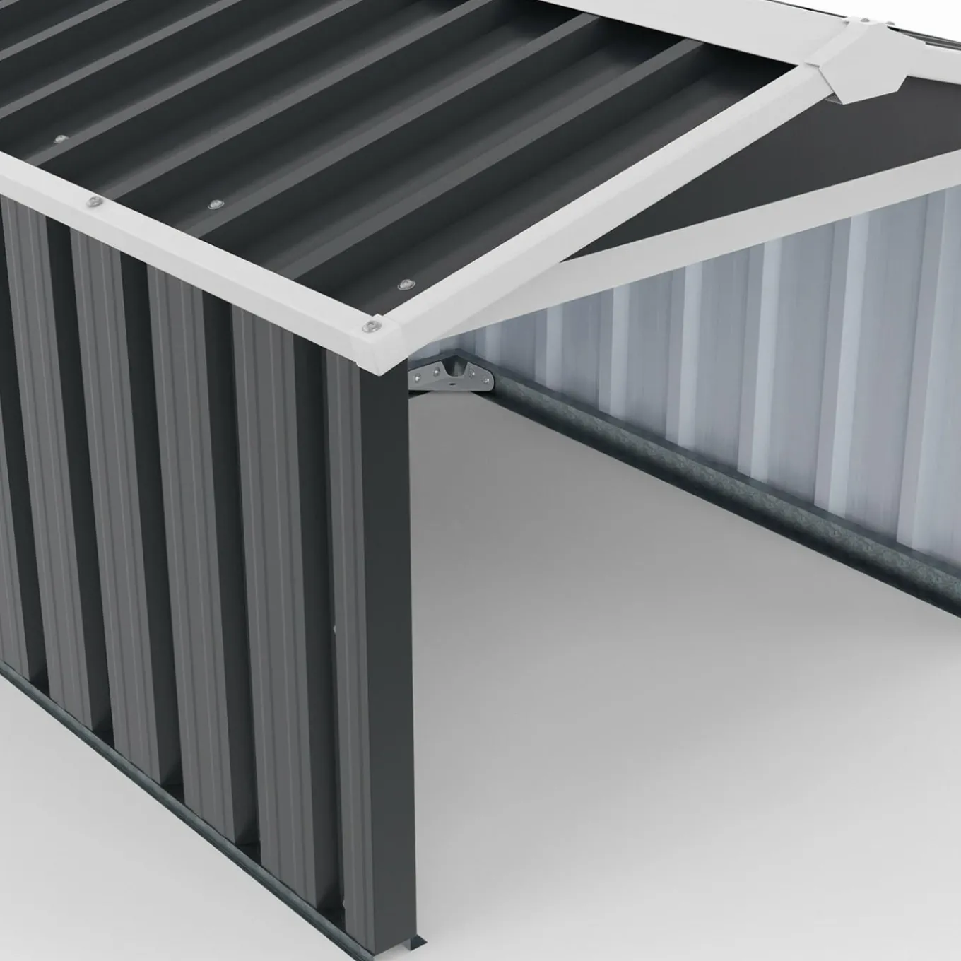 IDMarket Garage pour robot tondeuse en métal gris anthracite* Abris De Jardin|Entretien Du Jardin Et Accessoires