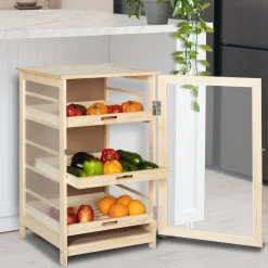 IDMarket Garde-manger bois pour fruits et légumes* Garde-Manger|Meubles Tiroirs