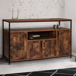 IDMarket Grand buffet industriel effet bois vieilli* Collection Vintage|Buffets
