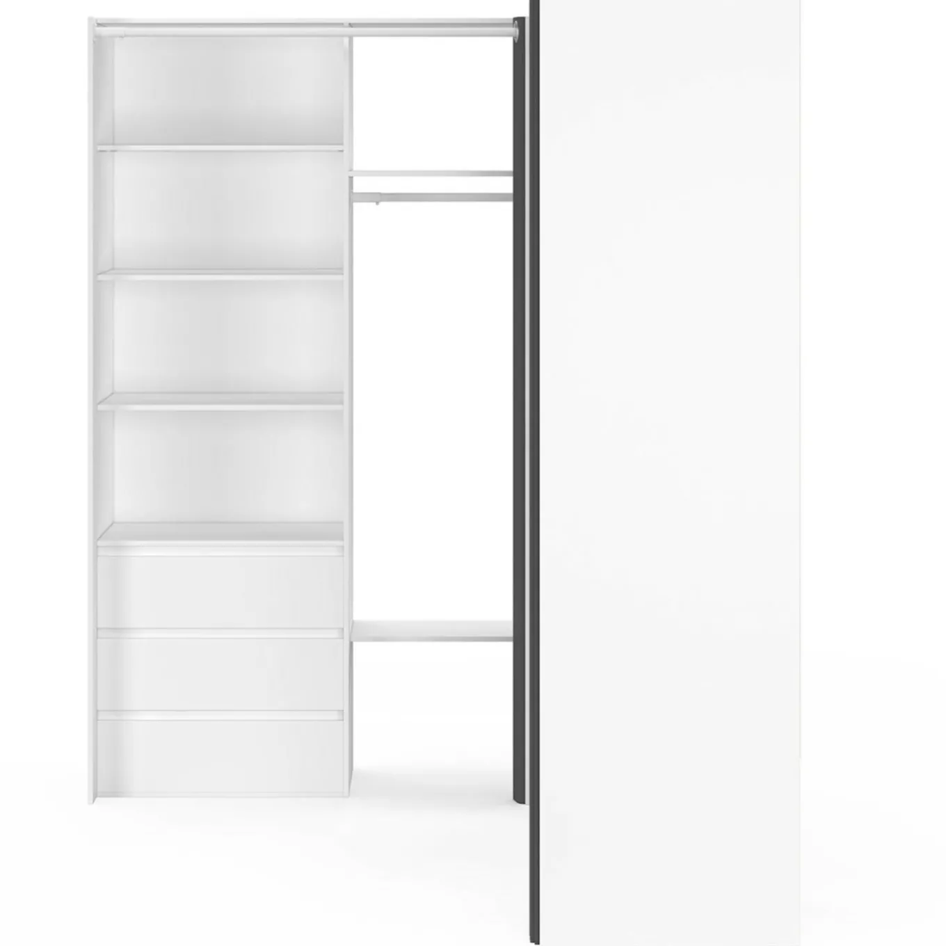 IDMarket Grand dressing d’angle extensible 230x140x180 cm blanc* Dressings Et Portants Vêtements|Chambre Complète Adulte