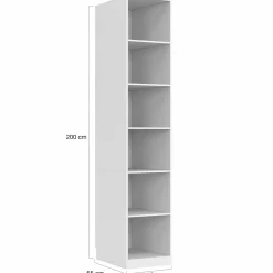 IDMarket Grand dressing modulable blanc 200 cm avec 1 penderie, 7 étagères et 3 tiroirs* Dressings Et Portants Vêtements