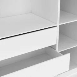 IDMarket Grand dressing modulable blanc 200 cm avec 1 penderie, 7 étagères et 3 tiroirs* Dressings Et Portants Vêtements