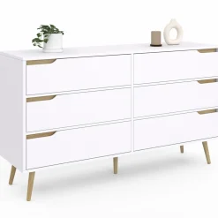 IDMarket Grande commode blanche scandinave avec 6 tiroirs* Meubles Tiroirs|Meubles Blancs