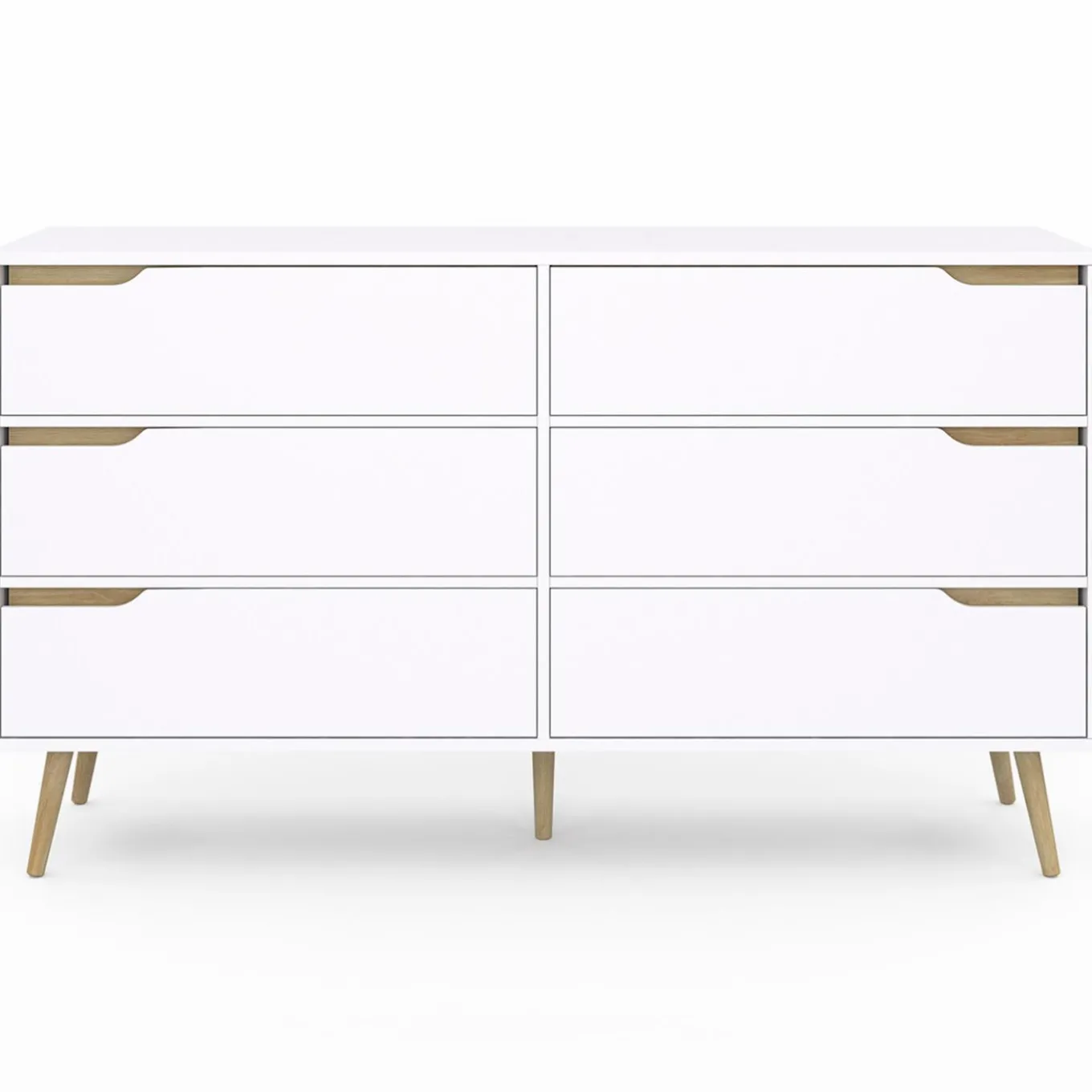 IDMarket Grande commode blanche scandinave avec 6 tiroirs* Meubles Tiroirs|Meubles Blancs