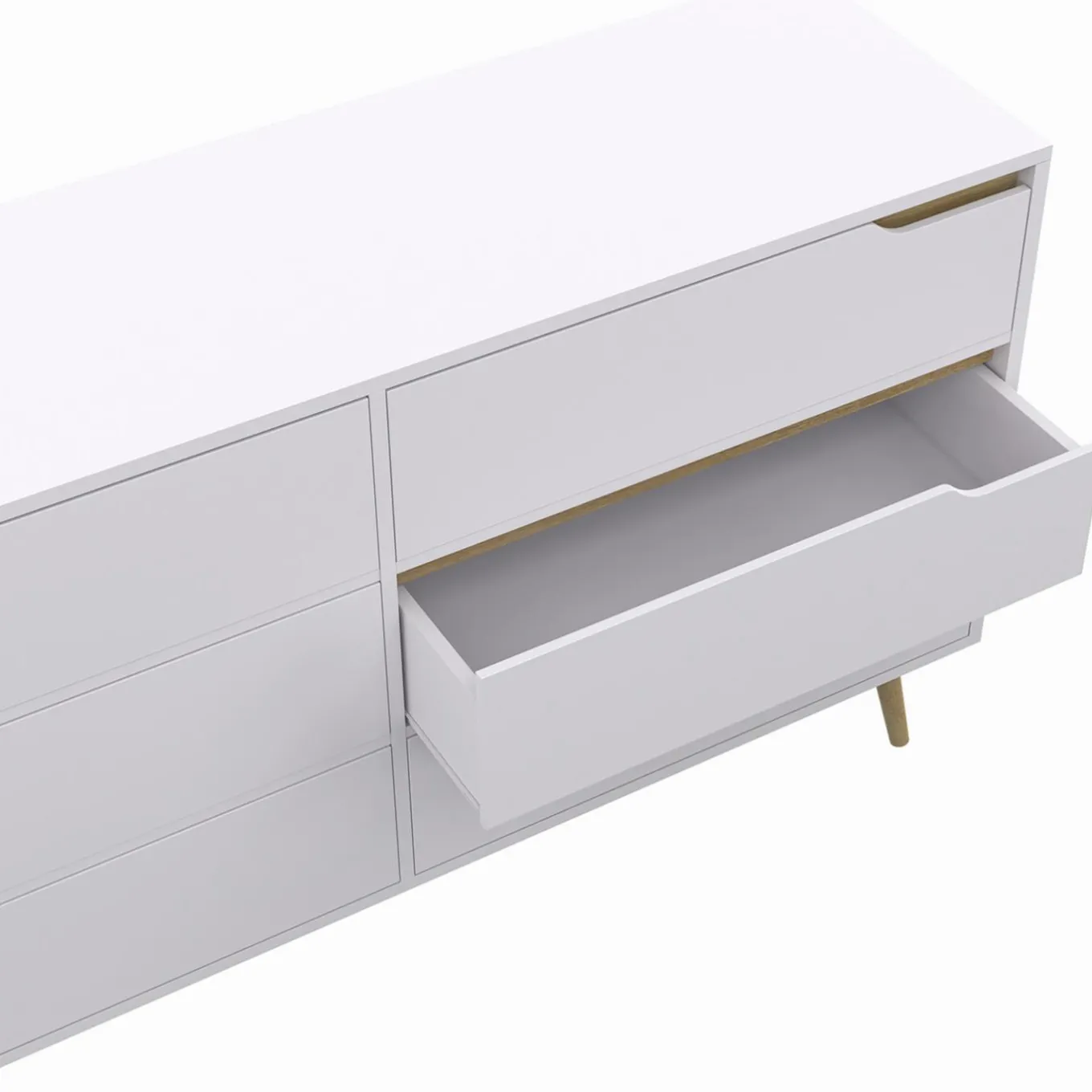 IDMarket Grande commode blanche scandinave avec 6 tiroirs* Meubles Tiroirs|Meubles Blancs