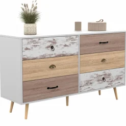 IDMarket Grande commode scandinave XXL 6 tiroirs* Meubles Tiroirs|Collection Scandinave
