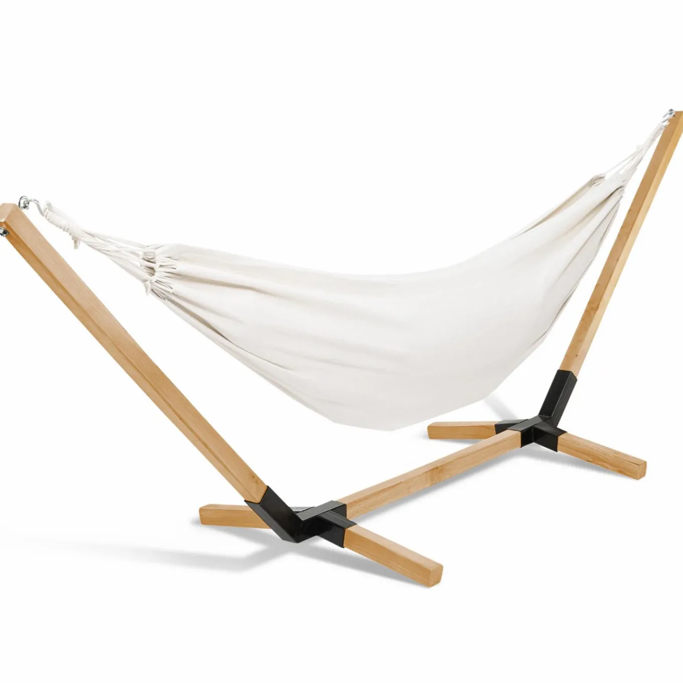 IDMarket Hamac coloris écru en toile avec support bois* Hamacs