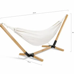 IDMarket Hamac coloris écru en toile avec support bois* Hamacs