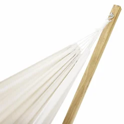 IDMarket Hamac coloris écru en toile avec support bois* Hamacs