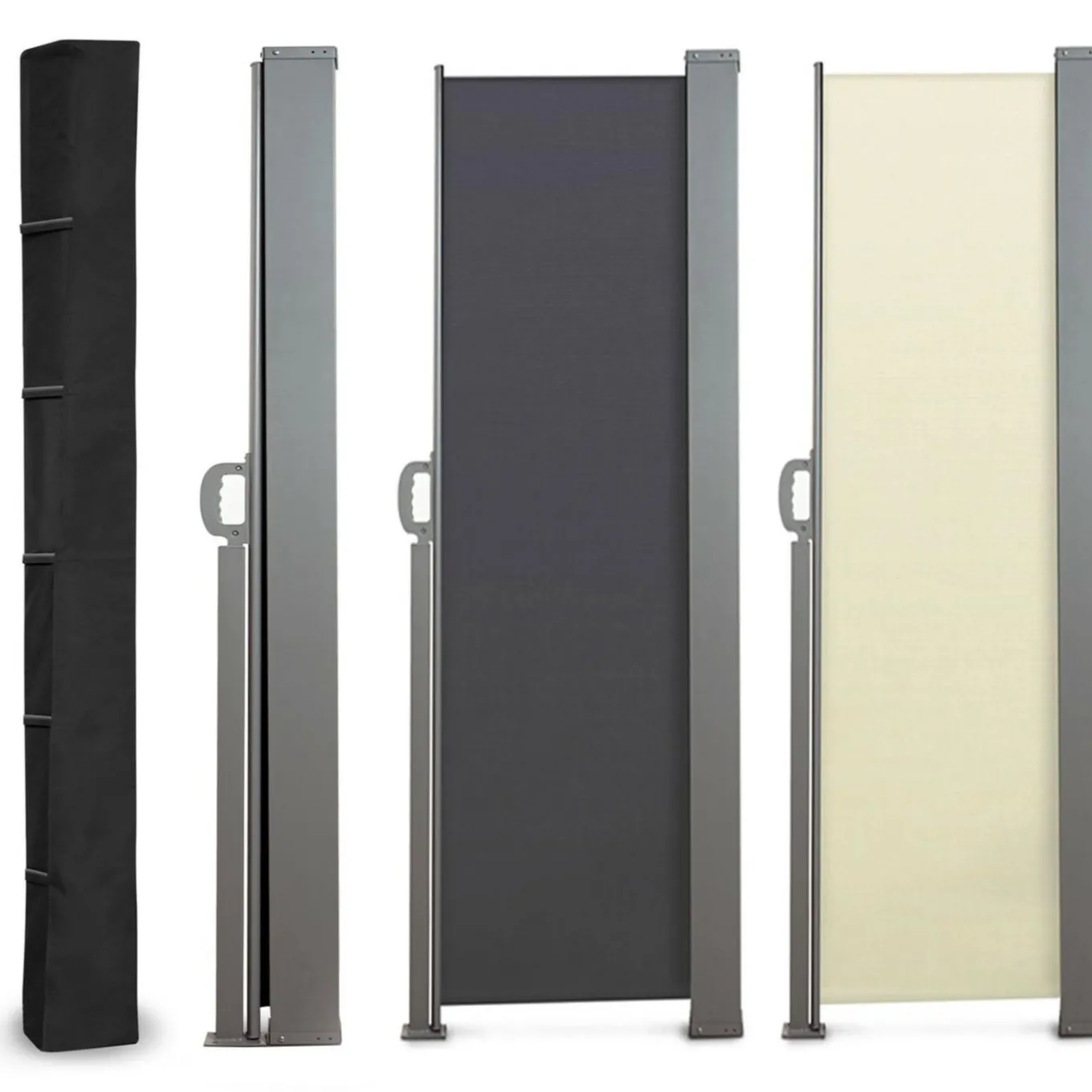IDMarket Housse pour paravent rétractable hauteur 2m noire* Paravents Extérieurs