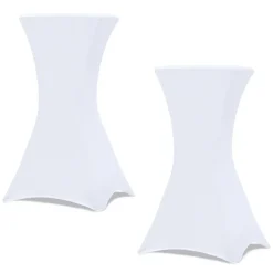 IDMarket Housses blanches pour table haute de réception* Mobilier Pliant D'Appoint