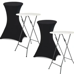 IDMarket Housses noires pour table haute de réception* Mobilier Pliant D'Appoint