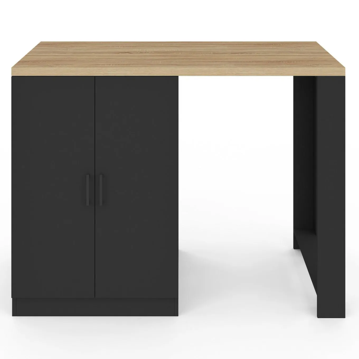 IDMarket Ilot central avec plan de travail et portes vitrées 2 personnes* Meubles Hauts|Collection Design