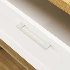 IDMarket Ilot central blanc et bois 130 cm pour 4 personnes* Collection Design|Collection Moderne