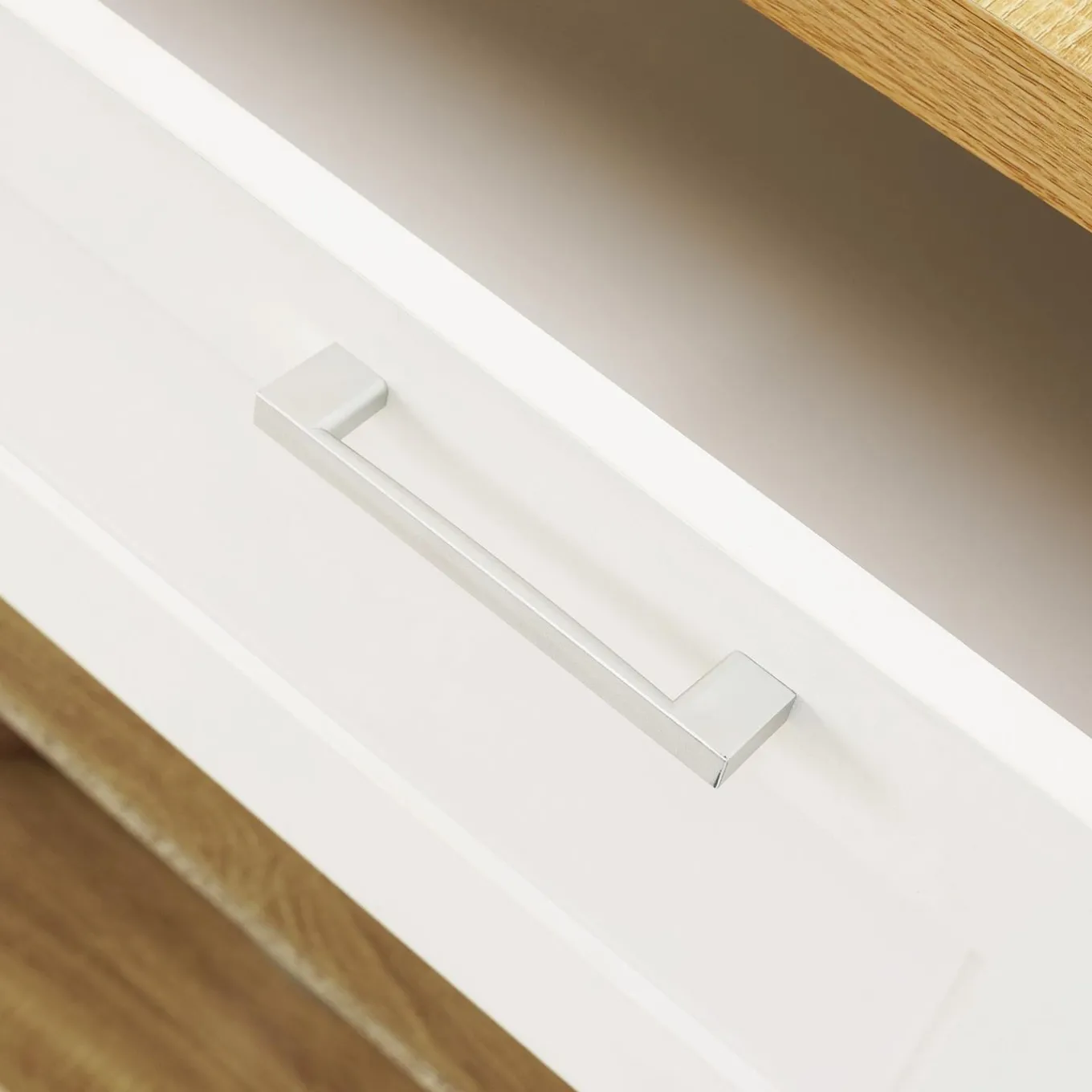 IDMarket Ilot central blanc et bois 130 cm pour 4 personnes* Collection Design|Collection Moderne