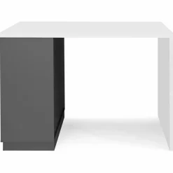 IDMarket Ilot central blanc et gris 130 cm pour 4 personnes* Collection Design|Collection Moderne