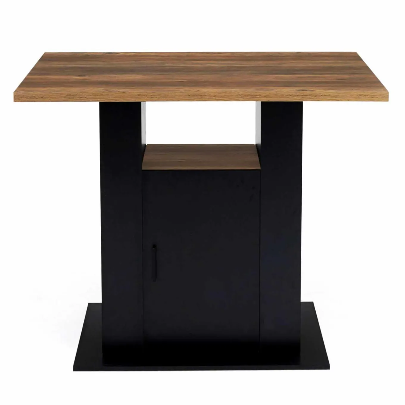 IDMarket Ilot central bois noir et effet bois foncé 110 cm avec rangements* Ilot Central|Collection Moderne